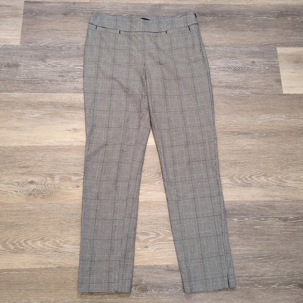 Women's‎ Talbots Chatham Ankle Pant Black & White Plaid Size 2P Petite
